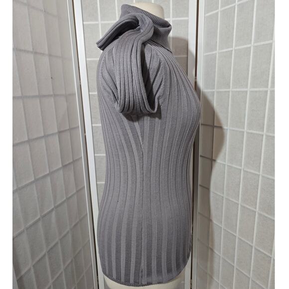 Ashley Stewart Women Gray Ribbed Knit Turtleneck Sweater Shirt Plus Size: 10/12 - Picture 8 of 10